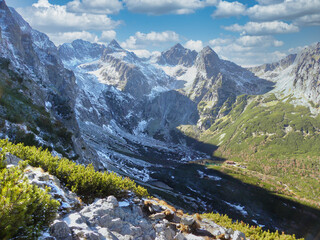 mountains with snow on a sunny day