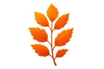 Fototapeta premium Vector graphic showing autumn branch bearing vivid orange foliage, transprent backdrop highlighting seasonal botanical details