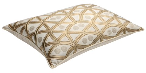 pillow isolated on white, throw pillow with geometric pattern – isolated on white background