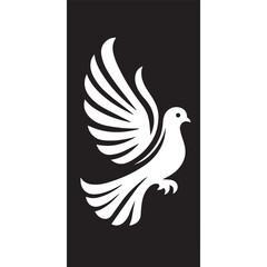 Fototapeta premium black and white dove logo vector