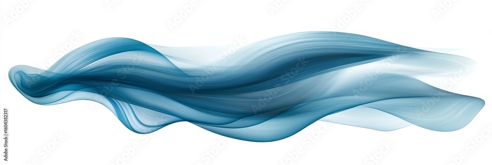 Canvas Prints abstract blue smoke swirl design element on clean white background, modern visual texture effect