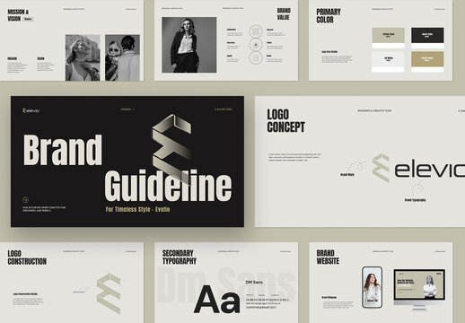 Modern And Clean Digital Brand Guidelines Presentation Template