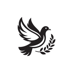 Fototapeta premium black and white dove logo vector