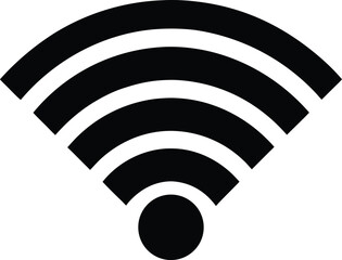 Sharp Wifi Signal Solid Icon Silhouette