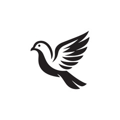 black and white dove logo vector