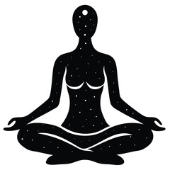 isolated restorative yoga poster on white background