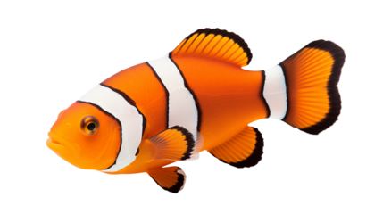 Vibrant Clownfish Isolated on white Perfect for Aquatic Designs, Ocean Themes, and Education