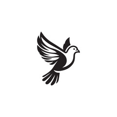 black and white dove logo vector