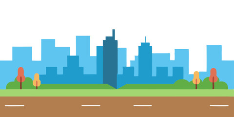 seamless cartoon city landscape vector unending