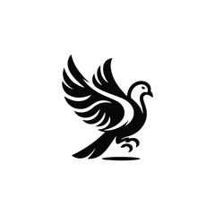black and white dove logo vector