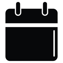 Fototapeta premium Solid Calendar Time And Date Icon Silhouette