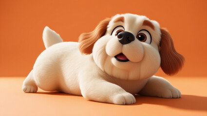 Fototapeta premium Cartoon dog lying down