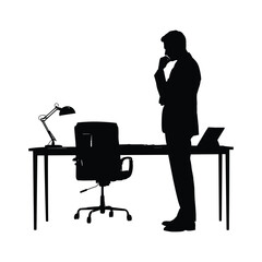 Professional Businessman Silhouette Vector Illustration