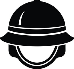 Solid Flat Minimal Canoe Helmet Silhouette