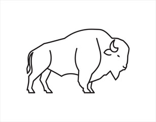 Obraz premium Simple Buffalo Template Icon on a white backdrop