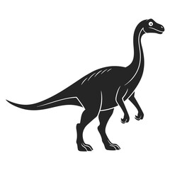 Ornithopod Dinosaur Silhouettes in Minimal Style