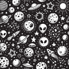 seamless pattern with skulls