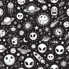 seamless pattern with flowers and birds