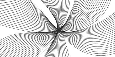 Elegant abstract design featuring monochrome wavy fine lines intertwined against a white background. vector