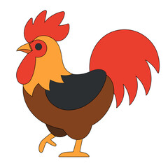 Rooster Cartoon Illustration