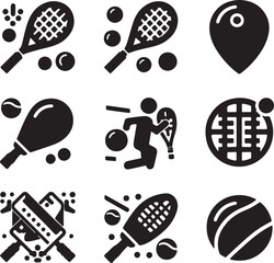 set of sport icons padel