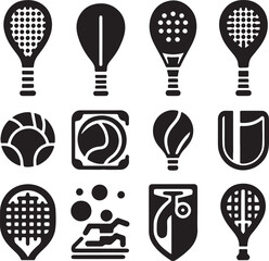 set of icons padel