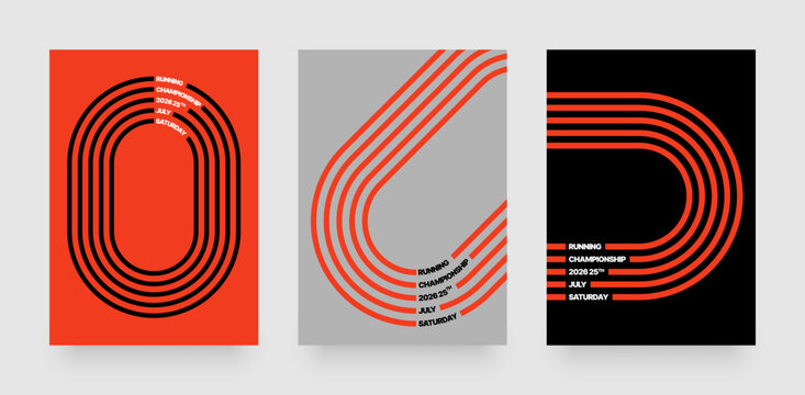 Layout with running track for sports event, competition or championship. Template for background, cover or poster.