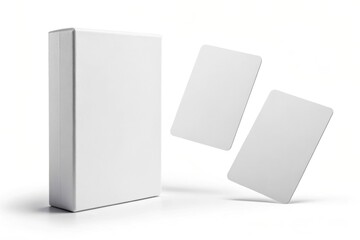 Naklejka premium Box and cards mockup for branding, packaging, and presentation