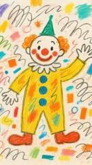 Colorful playful clown illustration