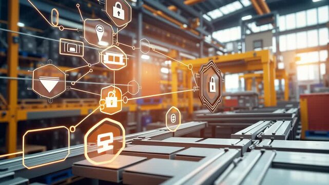 Export tariff concept ,Smart factory technology boosts production efficiency, security, and automation industrial environments