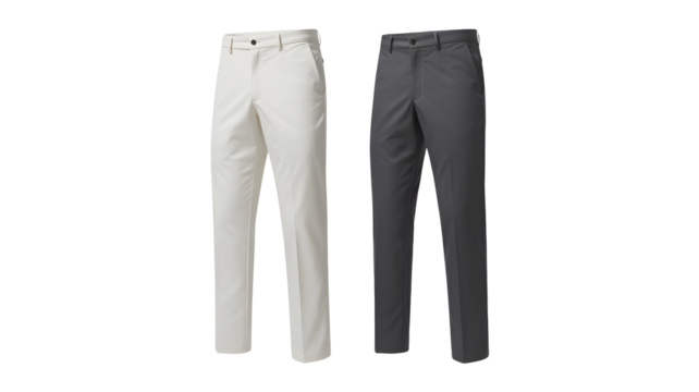 Stylish white and gray pants isolated with transparent background
