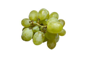 top view of white grapes on a white background