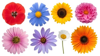 Red blue yellow pink purple white orange flowers floral