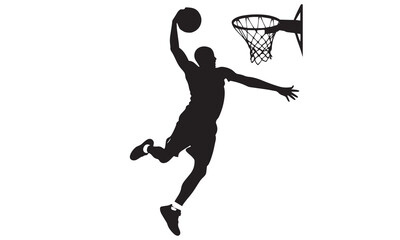 Basketball Dunk Silhouette & Flaming Ball Icons