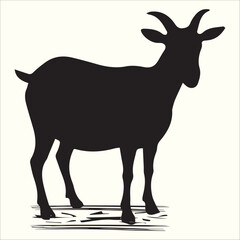 Goat silhouette icon design vector on White Background