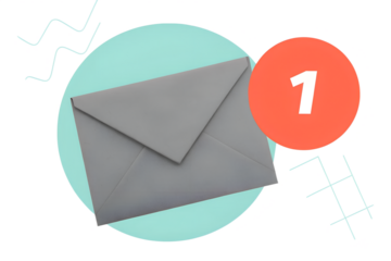 Paper envelope with a note indicating that the letter has been read. Modern collage Illustration on transparent background