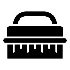 Cleaning Brush Glyph Black Silhouette Icon Vector Design - handheld cleaning brush used for scrubbing surfaces in cleaning routines