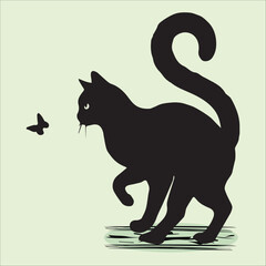 Cat silhouette vector illustration
