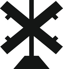 Fototapeta premium Solid Railway Crossing Sign Silhouette