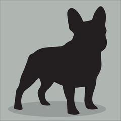 French bulldog vector silhouettes isolated
