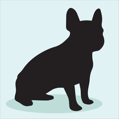 French bulldog animals breed silhouette vector
