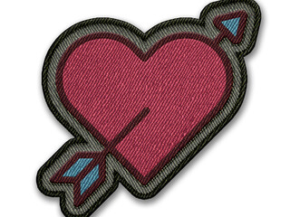 
Heart embroidery. Seamless decorative elements