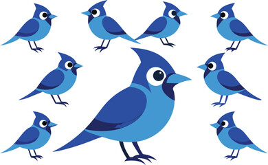 Fototapeta premium blue bird collection vector