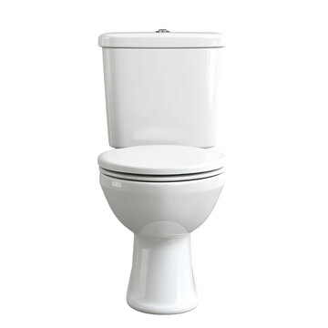 A white toilet, front view, white background, high-resolution photography transparent, alpha backround png