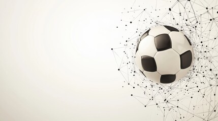 Futuristic football concept with network connection for global sports tech