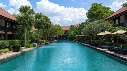 Songkran at a luxury resort, tourists enjoying poolside water fights, tropical scenery --chaos 10 --ar 16:9 --quality 2 --profile 773tzfv --v 6.1 Job ID: 08b2d7d2-1cbd-4acf-96c1-b41b816092e3