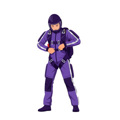 Person Preparing for Skydiving Adventure Clasping Harness in Safety Check