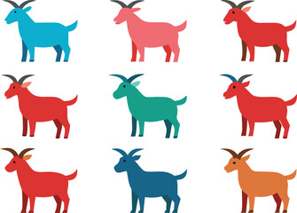 set of reindeer vector illustration