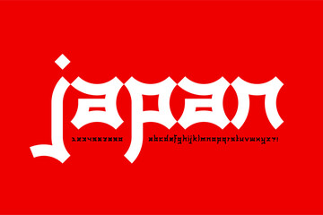 Japan. Asian style font design, alphabet letters and numbers vector illustration © piai