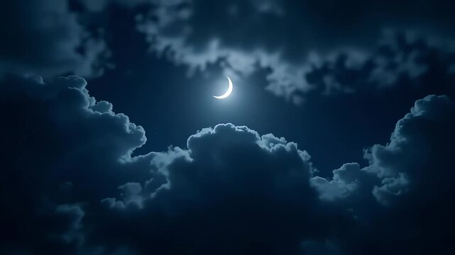 Night sky crescent moon wallpaper background image for desktop and mobile phone free download 100